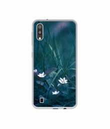 Amazon Brand - Solimo Designer White Flower UV Printed Soft Back Case Mobile Cover for Samsung Galaxy M10