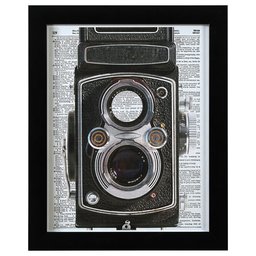 Rivet Vintage Book Art Camera 18 x 24, Black Frame-P