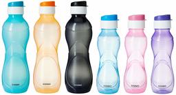 Amazon Brand - Solimo Plastic Water Bottle Set, 6-Pieces, Multicolour (CHEMCO10)