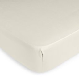 Pinzon by Amazon Egyptian Cotton Sateen Fitted Sheet, Single - Eggshell