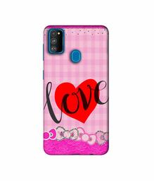 Amazon Brand - Solimo Designer Love Print On Cloth Pattern 3D Printed Hard Back Case Mobile Cover for Samsung Galaxy M21 / M30s