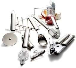 Pinzon 7-Piece Stainless-Steel Gadget Set with Stand