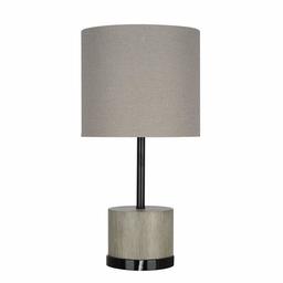 Amazon Brand – Rivet Scandinavian Real Gray-Wood Table Lamp with Marble Bottom, LED Bulb Included, 18.5