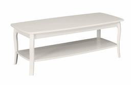 Amazon Brand – Ravenna Home Anne Marie White Wood Shelf Curved Leg Storage Coffee Table, 52.5