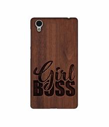 Amazon Brand - Solimo Designer Girl Boss On Wood 3D Printed Hard Back Case Mobile Cover for Vivo Y51L