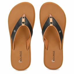 Bourge Women's Gallery-3 Light Brown Flip Flops-7 UK (39 EU) (8 US) (Gallery-3-07)