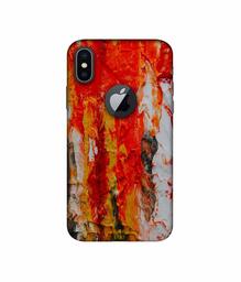 Amazon Brand - Solimo Designer Orange Color Spread 3D Printed Hard Back Case Mobile Cover for Apple iPhone X (Logo Cut)