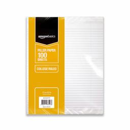 AmazonBasics College Ruled Loose Leaf Filler Paper, 100 Sheet, 11 x 8.5 Inch, 36-Pack