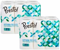 Amazon Brand - Presto! 2 Ply Kitchen Tissue/Towel Paper Roll - 60 Pulls (Pack of 12)