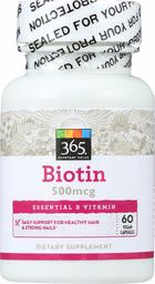 365 Everyday Value, Biotin 500mcg, 60 ct