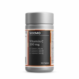 Marque Amazon - Solimo Complément alimentaire avec 200 mg de vitamine C, 365 comprimés