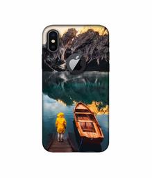 Amazon Brand - Solimo Designer Lake View 3D Printed Hard Back Case Mobile Cover for Apple iPhone X (Logo Cut)