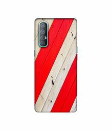 Amazon Brand - Solimo Designer Red and Cream Color Wood 3D Printed Hard Back Case Mobile Cover for Oppo Reno 3 Pro