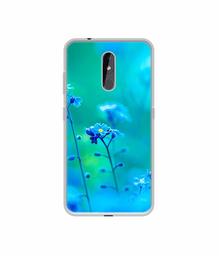 Amazon Brand - Solimo Designer Blue Flower UV Printed Soft Back Case Mobile Cover for Nokia 3.2