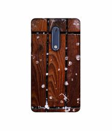 Amazon Brand - Solimo Designer Wood with Snow 3D Printed Hard Back Case Mobile Cover for Nokia 5