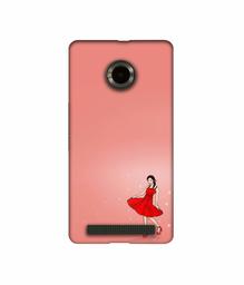 Amazon Brand - Solimo Designer Red Dress Lady 3D Printed Hard Back Case Mobile Cover for Micromax YU Yuphoria AQ5010 / AO5010