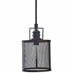 Amazon Brand – Stone & Beam Hobbs Mesh Cage Pendant Ceiling Chandelier Fixture With Light Bulb - 7.75 Inch Shade, 20.5 - 60.5 Inch Cord, Oil-Rubbed Bronze