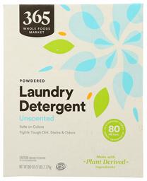 365 by Whole Foods Market, Powdered Laundry Detergent (80 HE Loads), Unscented, 80 Ounce