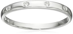 10k White Gold Diamond Band , Size 7