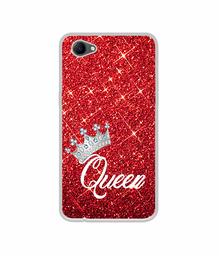 Amazon Brand - Solimo Designer Queen On Red Glitter UV Printed Soft Back Case Mobile Cover for Oppo A3