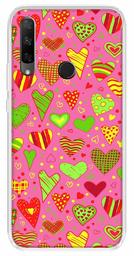 Amazon Brand - Solimo Designer Multicolor Heart Clip Art Pink Pattern Design Printed Soft Back Case Mobile Cover for Huawei Honor 9X