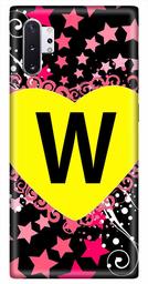 Amazon Brand - Solimo Designer Heart Pattern Alphabet-W 3D Printed Hard Back Case Mobile Cover for Samsung Galaxy Note 10 Plus