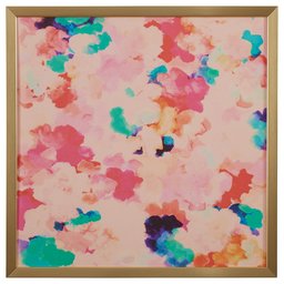 Amazon Brand – Rivet Spring Pink Floral Print in Gold Wood Frame Wall Art, 30