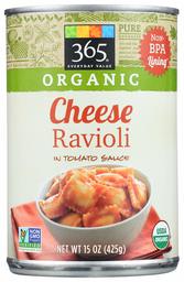 365 Everyday Value, Organic Cheese Ravioli in Tomato Sauce, 15 oz