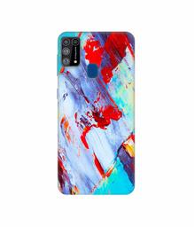 Amazon Brand - Solimo Designer Blue and Red Brush Texture 3D Printed Hard Back Case Mobile Cover for Samsung Galaxy M31