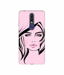 Amazon Brand - Solimo Designer Pink Lady Pattern 3D Printed Hard Back Case Mobile Cover for Nokia 3.1 Plus