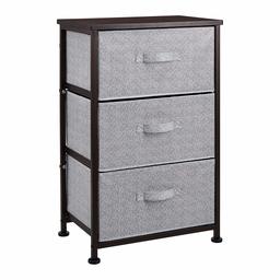 AmazonBasics Fabric 3-Drawer Storage Organizer Unit for Closet, Bronze (Renewed)