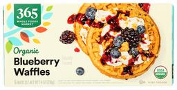 365 Everyday Value, Organic Blueberry Waffles, 6 ct, (Frozen)