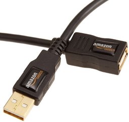 AmazonBasics USB 2.0 Extension Cable - A-Male to A-Female Adapter Cord - 9.8 Feet (3 Meters), Black