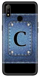 Amazon Brand - Solimo Designer Button Jeans Alphabet-C 3D Printed Hard Back Case Mobile Cover for Realme 3 / Realme 3i