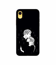 Amazon Brand - Solimo Designer Couples Standing in Rain 3D Printed Hard Back Case Mobile Cover for Apple iPhone xr