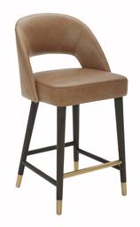 Amazon Brand – Rivet Whit Contemporary Leather Counter Height Stool with Gold Accents, 37