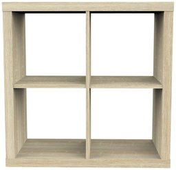 Furniture 247 2 Tier (4 Cube) Shelving Unit - Natural Oak