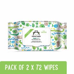 Amazon Brand - Mama Bear Biodegredabale Bamboo Wet Wipes - 72 wipes/pack (Pack of 2)