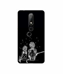 Amazon Brand - Solimo Designer Couples Sitting at Dark 3D Printed Hard Back Case Mobile Cover for Nokia 6.1 Plus