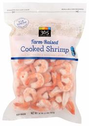 365 Everyday Value, Farm-Raised Seafood Value Pack, Cooked Shrimp, Tail-On - Peeled & Deveined (41-55/lb), 32 Ounce (Frozen)