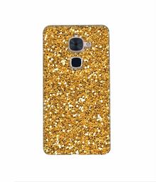 Amazon Brand - Solimo Designer Golden Sparkle 3D Printed Hard Back Case Mobile Cover for LeTV Le 2