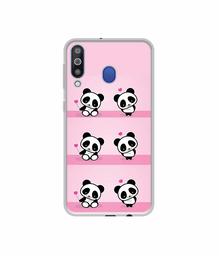 Amazon Brand - Solimo Designer Panda Pattern UV Printed Soft Back Case Mobile Cover for Samsung Galaxy M30