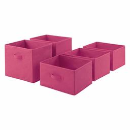 AmazonBasics Fabric 5-Drawer Storage Organizer - Replacement Drawers, Hot Pink