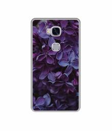 Amazon Brand - Solimo Designer Purple Flowers UV Printed Soft Back Case Mobile Cover for Huawei Honor 5X