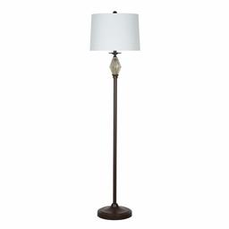 Amazon Brand – Ravenna Home Contemporary Metal Floor Lamp with Mercury Glass Accent, LED Bulb Included, 59