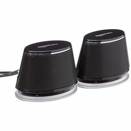 AmazonBasics USB-Powered PC Computer Speakers with Dynamic Sound | Black, 4-pack (Renewed)