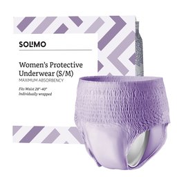 Amazon Brand - Solimo Incontinence Underwear for Women Trial Pack, Maximum Absorbency, Small/Medium, 2 Count