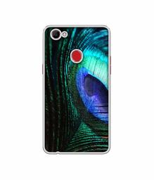 Amazon Brand - Solimo Designer Peacock Feather UV Printed Soft Back Case Mobile Cover for Oppo F7