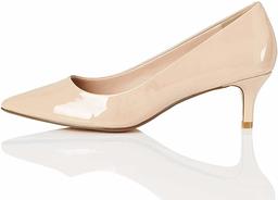 find. Women's Point Court Closed Toe Kitten Heels, Beige Blush Nude, US 7