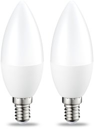 AmazonBasics LED E14 Small Edison Screw Candle Bulb, 6W (equivalent to 40W)